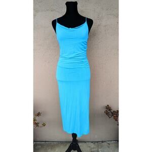 💜Seafoam Blue Slinky Slip Dress – Mermaid Maxi